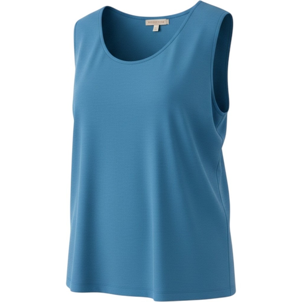 Notations Slate Blue Scoop Neck Sleeveless Tank Size 1X Stretch Capsule Silky